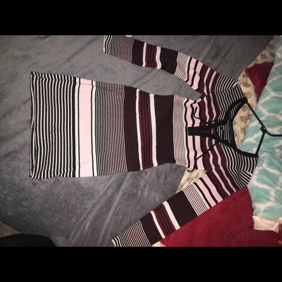 Multi color striped long sleeve dress - Picture 1 of 2